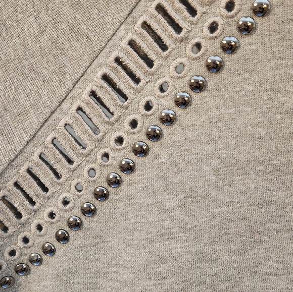 Max Jeans Gray Women's Sweatshirt with Stud And Cutout Accents Small (xsmall) - Picture 3 of 6